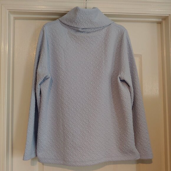 J. Crew Quilted Snowflake Pullover Tunic Cowl Neck Gentle Sea Holiday Soft L - Picture 2 of 15